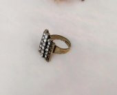 Otantik Tasarım Kadın Yüzük Swaroski Taşlı Yüzük Ayarlanabilir Ölçü - 2