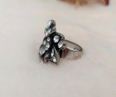 Otantik Tasarım Kadın Yüzük Swaroski Taşlı Yüzük Ayarlanabilir Ölçü thumbnail 2