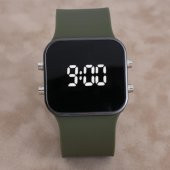 SaaTTino Siyah Kasa Yeşil Kordon Led Ekran Unisex Kadın Kol Saati ST-303896 - 5