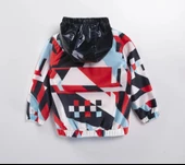 Renkli Kapşonlu Fermuarlı Pamuklu Astarlı Kapşonlu Cepli Kız Erkek Bebek Yağmurluk Mont Tulum Çocuk - 8