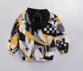 Renkli Kapşonlu Fermuarlı Pamuklu Astarlı Kapşonlu Cepli Kız Erkek Bebek Yağmurluk Mont Tulum Çocuk - 7