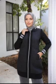 Fermuarlı Yandan Cepli Kapitone Kap - 71217.003 - Siyah - 1