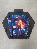 Unisex Fermuarlı  Baskılı Rüzgarlik - Siyah - 5