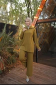 Fermuar Yaka Sade Sweat İkili Takım - 71221.024 - Hardal - 3