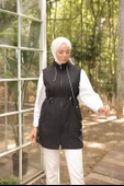 Fermuarlı Balıkçı Yaka Cepli Kolsuz Yelek - (38-46) - 71210 - Siyah - 3