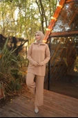 Fermuar Yaka Sade Sweat İkili Takım - 71221.026 - Bej - 3