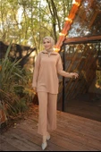 Fermuar Yaka Sade Sweat İkili Takım - 71221.026 - Bej - 1