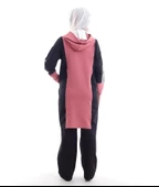 Kapşonlu Yandan Cepli İkili Tesettür Eşofman Takımı - 09048.003 - Siyah - 5