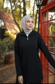 Fermuar Yaka Sade Sweat İkili Takım - (38-46) - 71221 - Siyah - 5