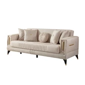 Belletto Amoris Üçlü Koltuk Krem - 1