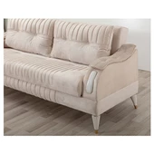 Belletto Leon Üçlü Koltuk Krem-berjer Gri 3+1 - 4