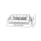 Belletto Leon Üçlü Koltuk Krem - 5