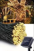 MAGICLEDCORNER Solar Led Işık 10 Metre 100 Led Güneş Enerjili Bahçe Aydınlatma 8 Animasyonlu Günışığı thumbnail 2