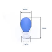 Mini Silikon Vakumlu Mika Yüz Masaj Kupası 2'li Set Mavi-Mor Renk thumbnail 3