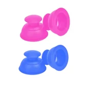 Vantuz Silikon Selülit & Masaj Kupası 4'lü Set Mavi-Pembe Renk - 1