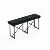 Eportatif Mutfak Bahçe Minderli Bank Sandalye Düz Bank Sandalye Bench Füme 1546 - 6