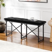 Eportatif Mutfak Bahçe Minderli Bank Sandalye Düz Bank Sandalye Bench Füme 1546 - 1