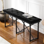 Eportatif Mutfak Bahçe Minderli Bank Sandalye Düz Bank Sandalye Bench Füme 1546 - 2