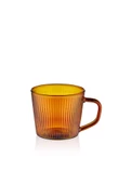 The Mia Striped Borosilikat Cam Kahve Kupası Amber 140 ml - 2