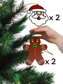 Yılbaşı Çam Ağacı Süsleri Kurabiye Adam ve Noel Baba set  2+2 adet - 2