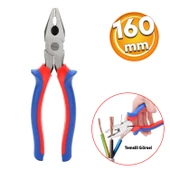 UGR Çok Amaçlı Sağlam Ekonomik Pense 160 mm Ergonomik Pvc İzole Saplı Tel Keblo Kesme Sıyırma Sıkma - 1