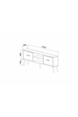 BeyzerHome  Tamay 2 Çekmeceli 140 cm Tv Sehpası - Atlantik Çam / Siyah - 5