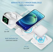 QASUL Manyetik Katlanabilir Kablosuz Şarj Cihazı, Çoklu Cihazları için Şarj İstasyonu-Seyahat Şarj Pedi Yuvası - 2