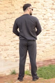 Antrasit Normal - Battal Büyük Beden Kalın Sweat Erkek Eşofman Takımı 21EESTBAKT - 7