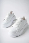 Muggo MİTOS Garantili Kadın Günlük Yüksek Taban Bağcıklı Sneaker Spor Ayakkabı - 12