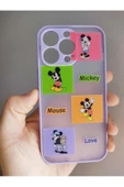 Iphone 13 Pro Uyumlu Mickey Mouse Tasarım Tuşları Renkli Telefon Boyun Askılı Set Kılıf - 2