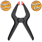 Topart Yaylı Kıskaç Mandal El Tip İşkence Klips Hobi 76 mm 3 inç - 1