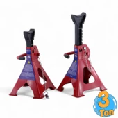 2'li Sehpa Kriko 3 Ton Oto Araç Araba Kaldırma Sabitleme Kollu Seti Sehpa Tip Kiriko 3 Ton 1 Çift thumbnail 1