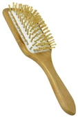 Selenica Bambu Uçlu Fırça Ahşap Saç Fırçası Ahşap Tarak 24 Cm - 1