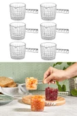 Selenica 6 Adet Akrilik Tutma Kollu Sosluk, Ikramlık, Çerezlik, Reçellik, Sunumluk , Kahvaltılık, Kahve Yanı - 1