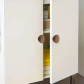 Polimer Düğme Kulp Dışbükey Ceviz Dolap Mobilya Mutfak Dolabı Çekmece Kulpu Kulbu thumbnail 5