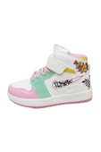 Callion 048 Deri Sneakers Kız Çocuk Spor Ayakkabı 31-35 Beyaz Pembe Su Yeşili - 2