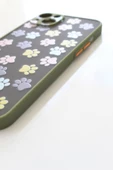 İPhone 14 Plus Yavru Kediler Ve Kedi Patisi Tasarım Tuşları Renkli Telefon Boyun Askılı Set Kılıf - 4