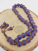 Anadolu Toprağı Serisi 33'Lük Mor Renk Seramik Boncuk Tesbih 10-12mm (54114)  thumbnail 6