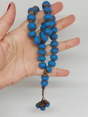 Anadolu Toprağı Serisi 33'Lük Mavi Renk Seramik Boncuk Tesbih 10-12mm (54112)  thumbnail 5