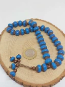 Anadolu Toprağı Serisi 33'Lük Mavi Renk Seramik Boncuk Tesbih 10-12mm (54112)  thumbnail 6