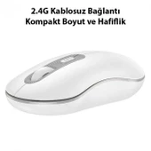HOCO GM21 Platinium 1600dPi 2.4G Bluetooth Kablosuz Optik Mouse Beyaz thumbnail 4