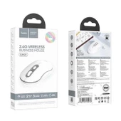 HOCO GM21 Platinium 1600dPi 2.4G Bluetooth Kablosuz Optik Mouse Beyaz thumbnail 1