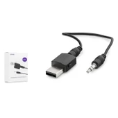 Hadron BT600 3.5mm AUX Bağlantılı USB Güç Beslemeli Bluetooth v5.0 Verici Alıcı Adaptör - Siyah - 3