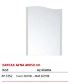 ALZ TEK AYNA 40 x 50 cm BAYRAK ( AY5252 ) - 1