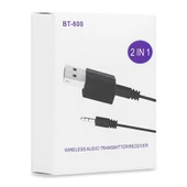 Hadron BT600 3.5mm AUX Bağlantılı USB Güç Beslemeli Bluetooth v5.0 Verici Alıcı Adaptör - Siyah - 4