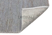 Fine Koleksiyonu Jüt ile üretilen el dokuma sisal kilim Slate Natural - 4