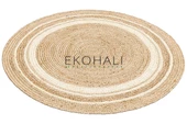Juno Koleksiyonu Jüt ile üretilen el dokuma sisal kilim ECH 01 Natural White - 4