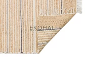 Juno Koleksiyonu Jüt ile üretilen el dokuma sisal kilim ECH 05 Natural Grey - 4