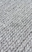 Jade Koleksiyonu Yün ile üretilen örme el halısı Basketweave Grey - 3
