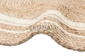 Juno Koleksiyonu Jüt ile üretilen el dokuma sisal kilim ECH 01 Natural White - 3